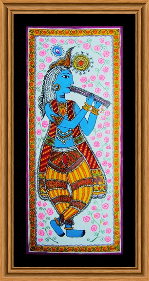 in the style of Mithila / Madhubani Art.