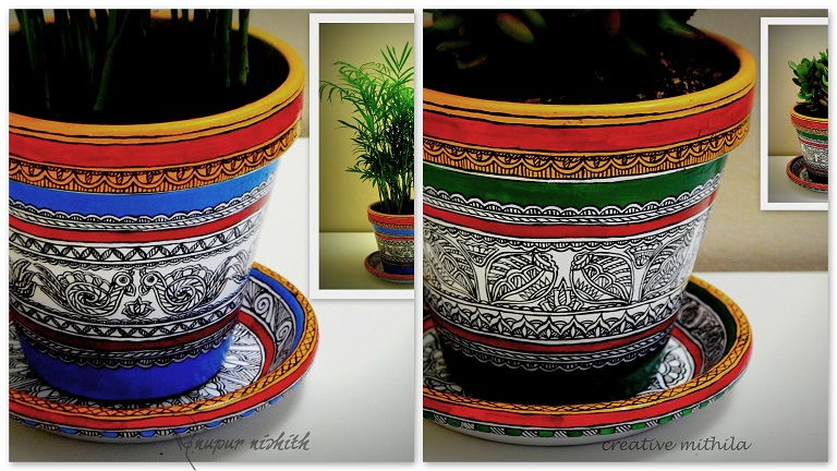 Brass Water Pot with Madhubani art allover 